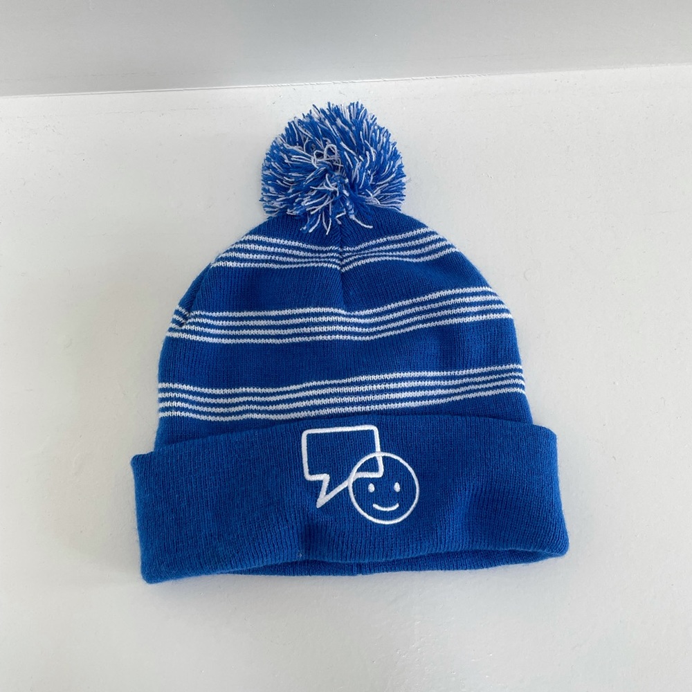 Bell let’s talk pompom beanie